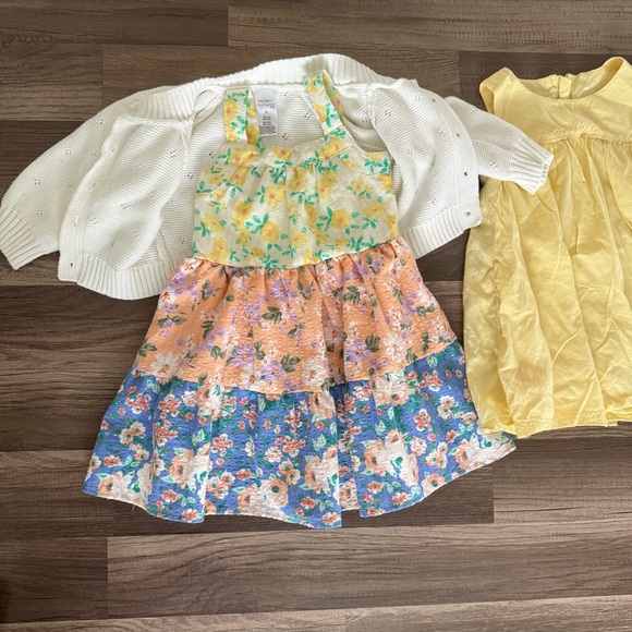 Floral and Yellow Kids Dress ,white kids sweater set - Picture 10 of 11